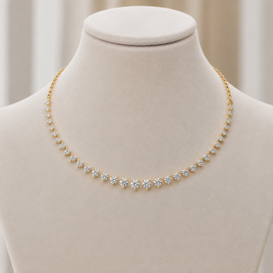Queens Diamond Cluster Necklace For Women