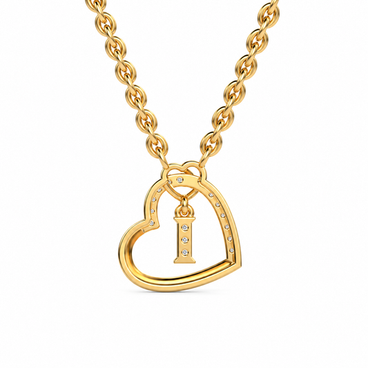 Key and Heart Diamond Necklace