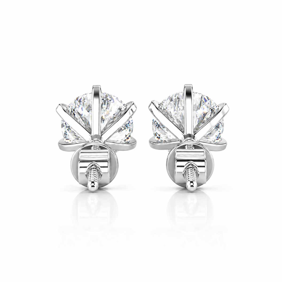 1 Carat Round Solitaire Stud