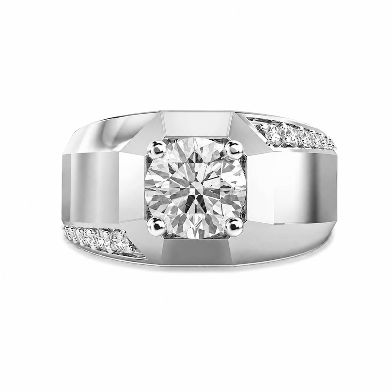 Minimal Brilliance Men's Diamond Band Ring