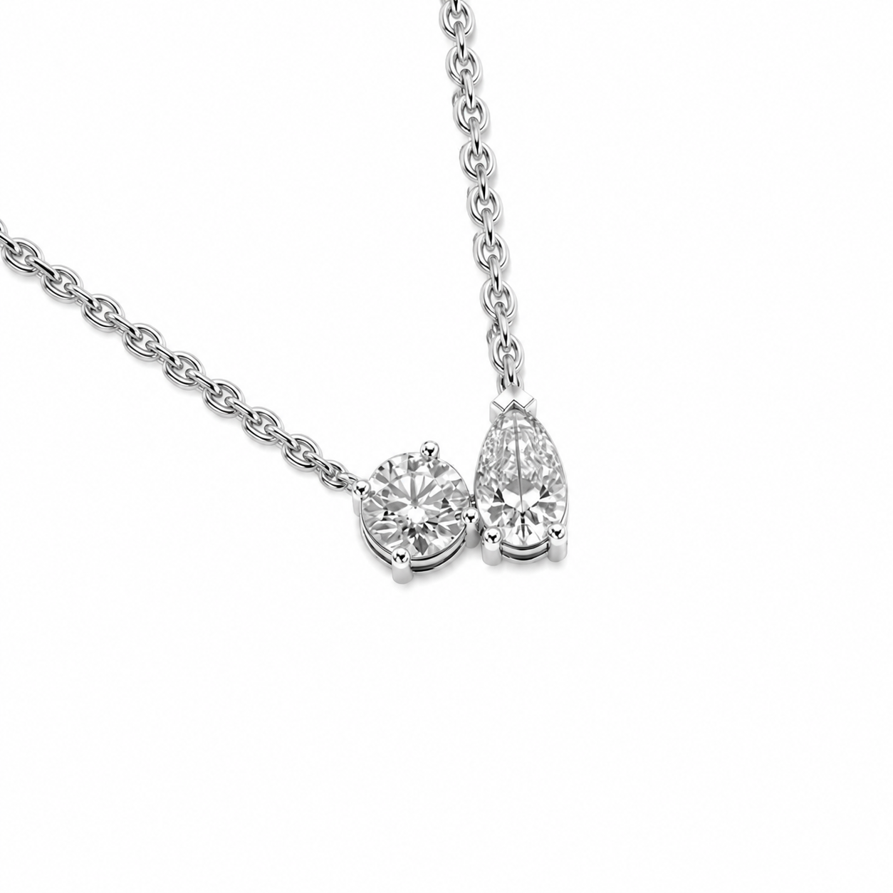 Glistening Toi Et Moi Pendant (With Chain)