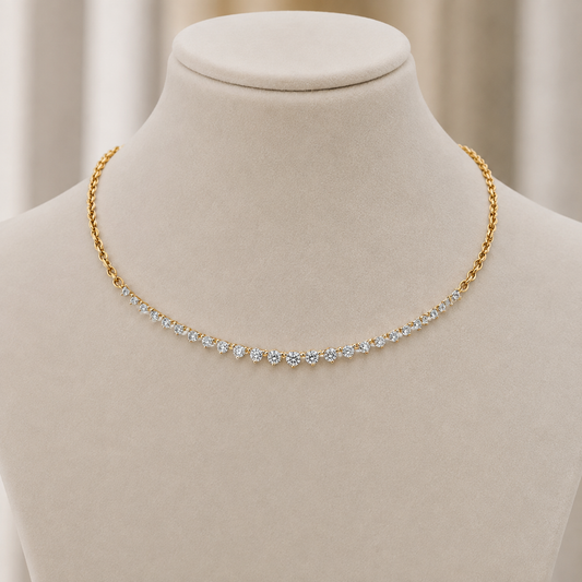Graduated Line Diamond Necklace