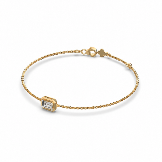 Minimal Everyday Emerald Diamond Bracelet