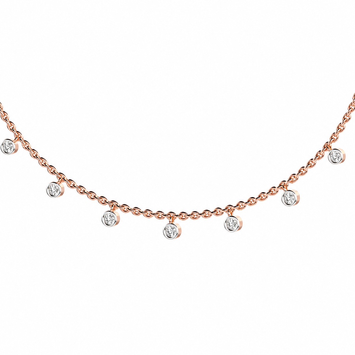Beaded Elegance Diamond Pendant with Chain