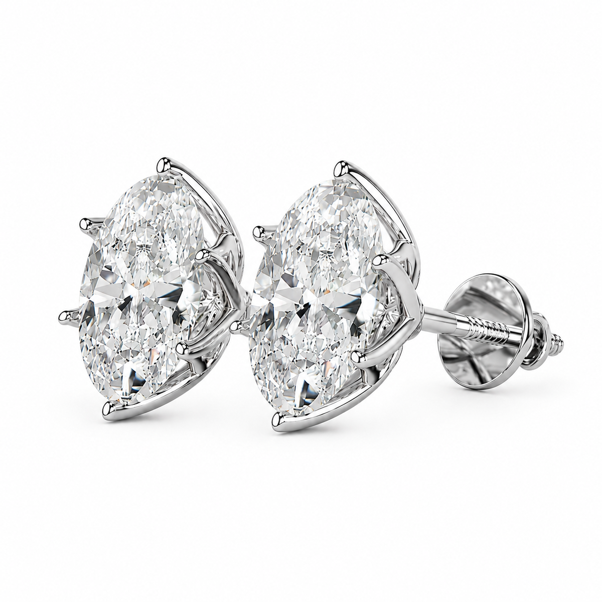 Lotus Radiance with Oval Solitaire Stud