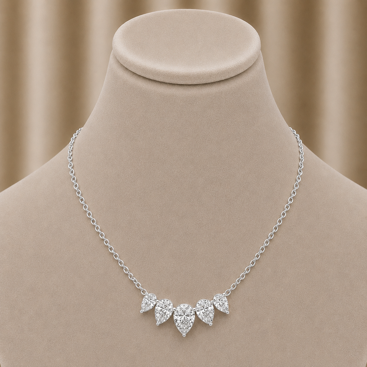 Erica Pear Shaped Diamond Necklace