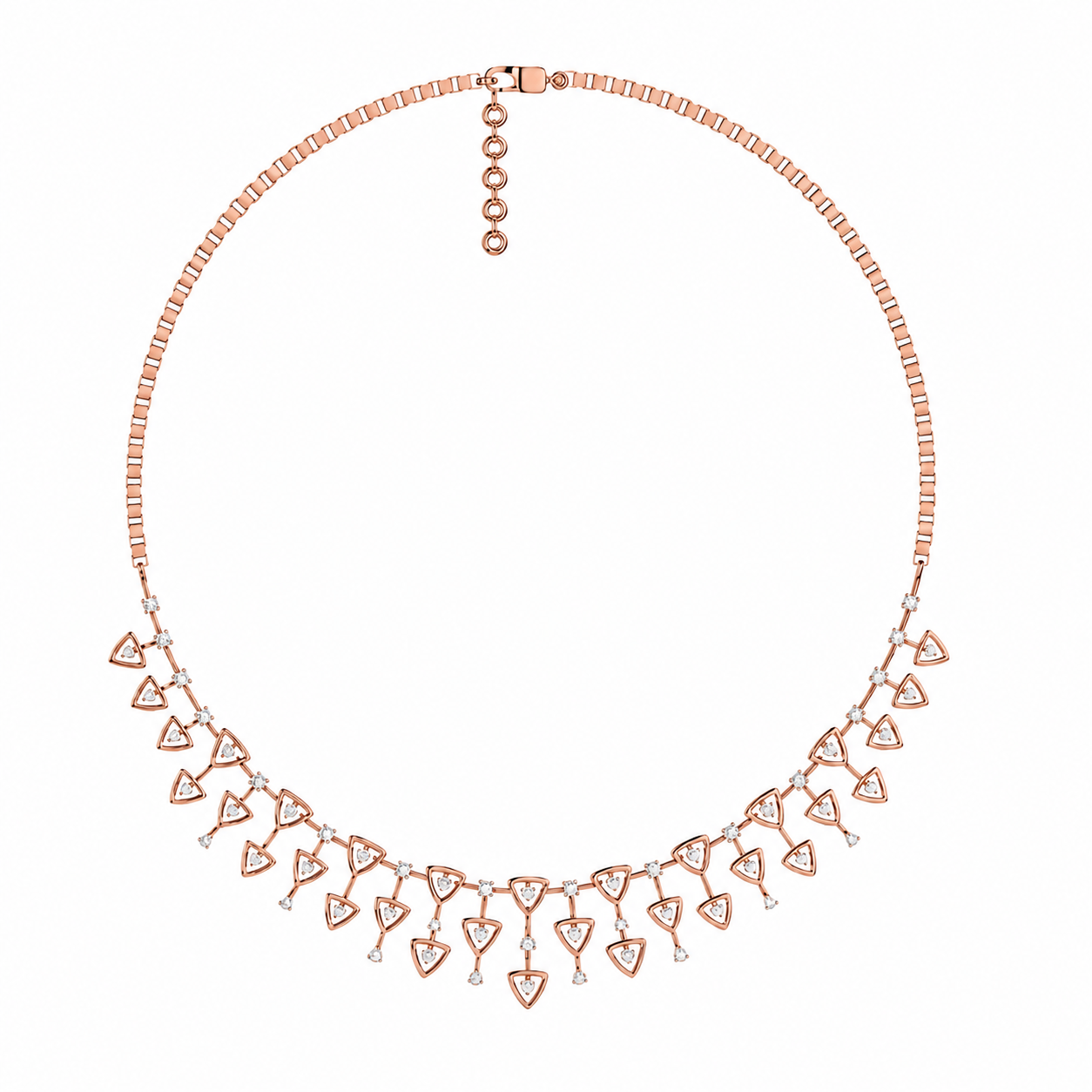 Aurora Triangle Diamond Cascade Necklace