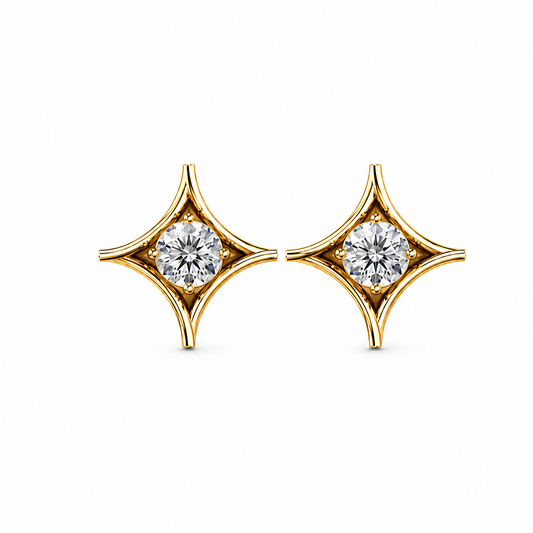 Round Shape Diamond Star Stud