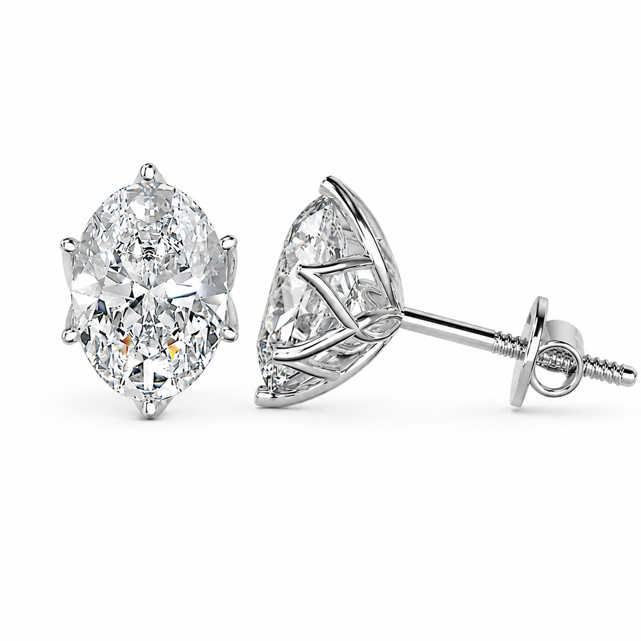 Lotus Radiance with Oval Solitaire Stud