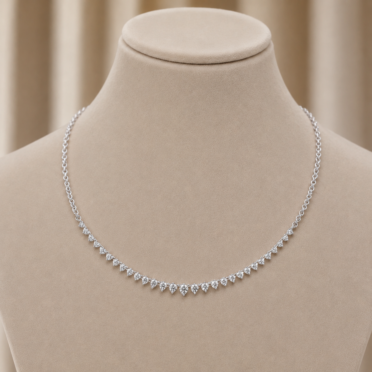 Graduated Line Diamond Necklace