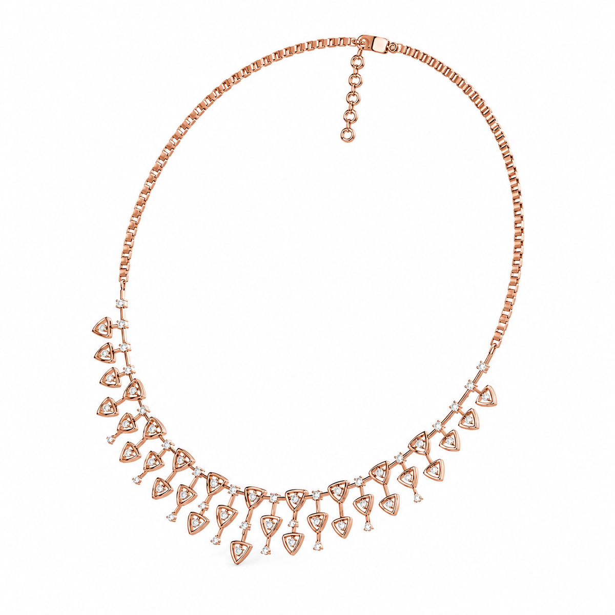 Aurora Triangle Diamond Cascade Necklace
