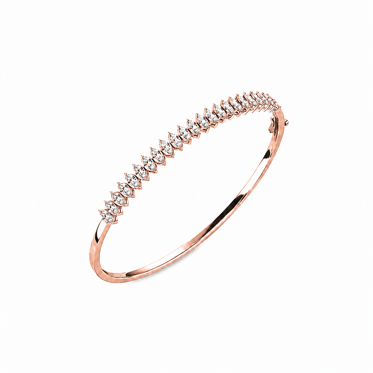 Marquise Lab Diamond Half Tennis Bangle bracelet