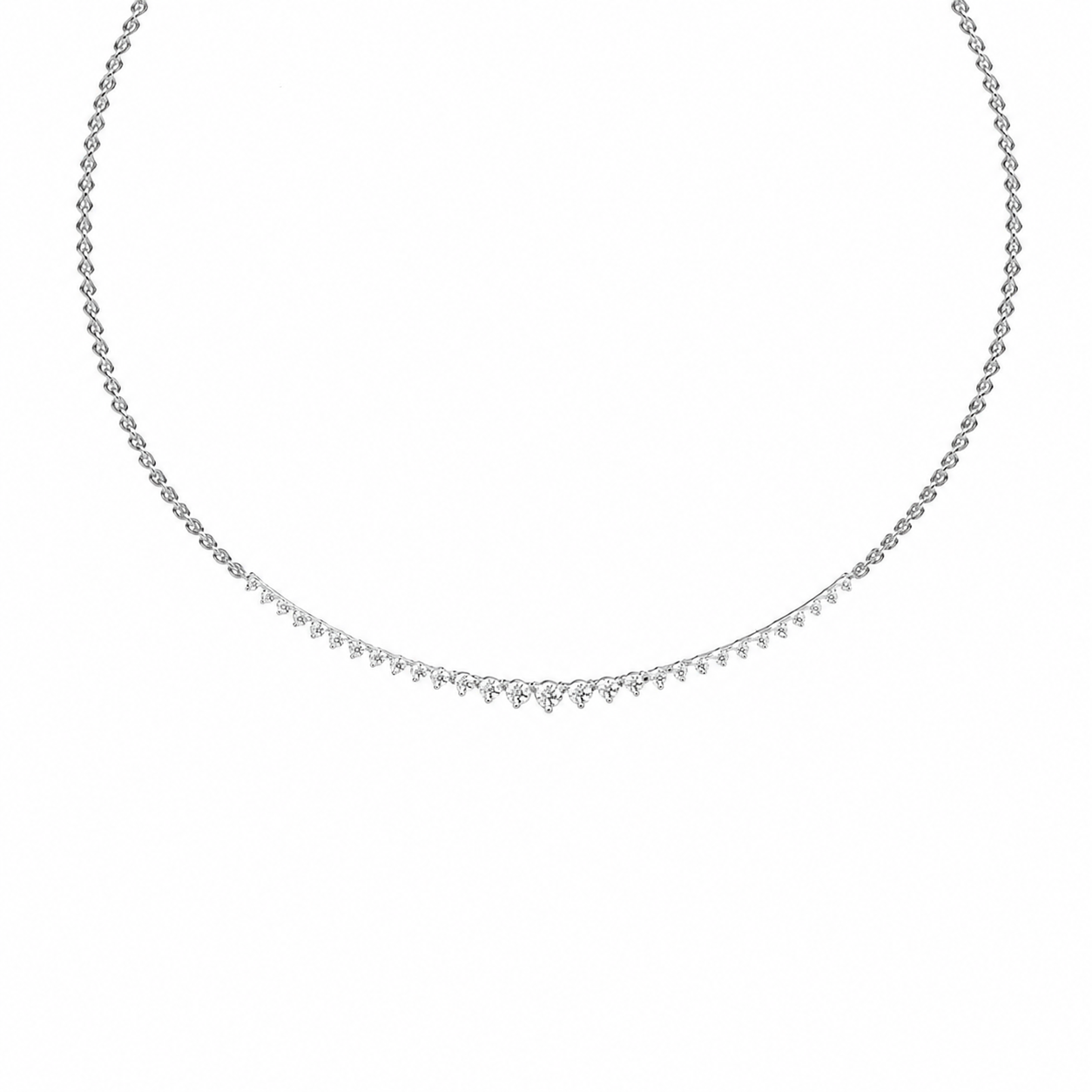Graduated Line Diamond Necklace