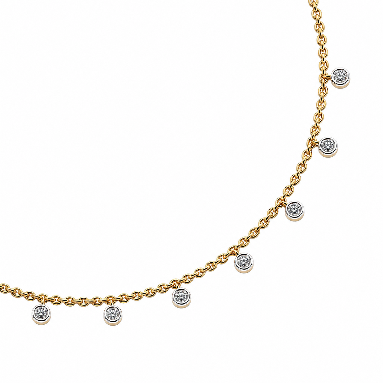 Beaded Elegance Diamond Pendant with Chain