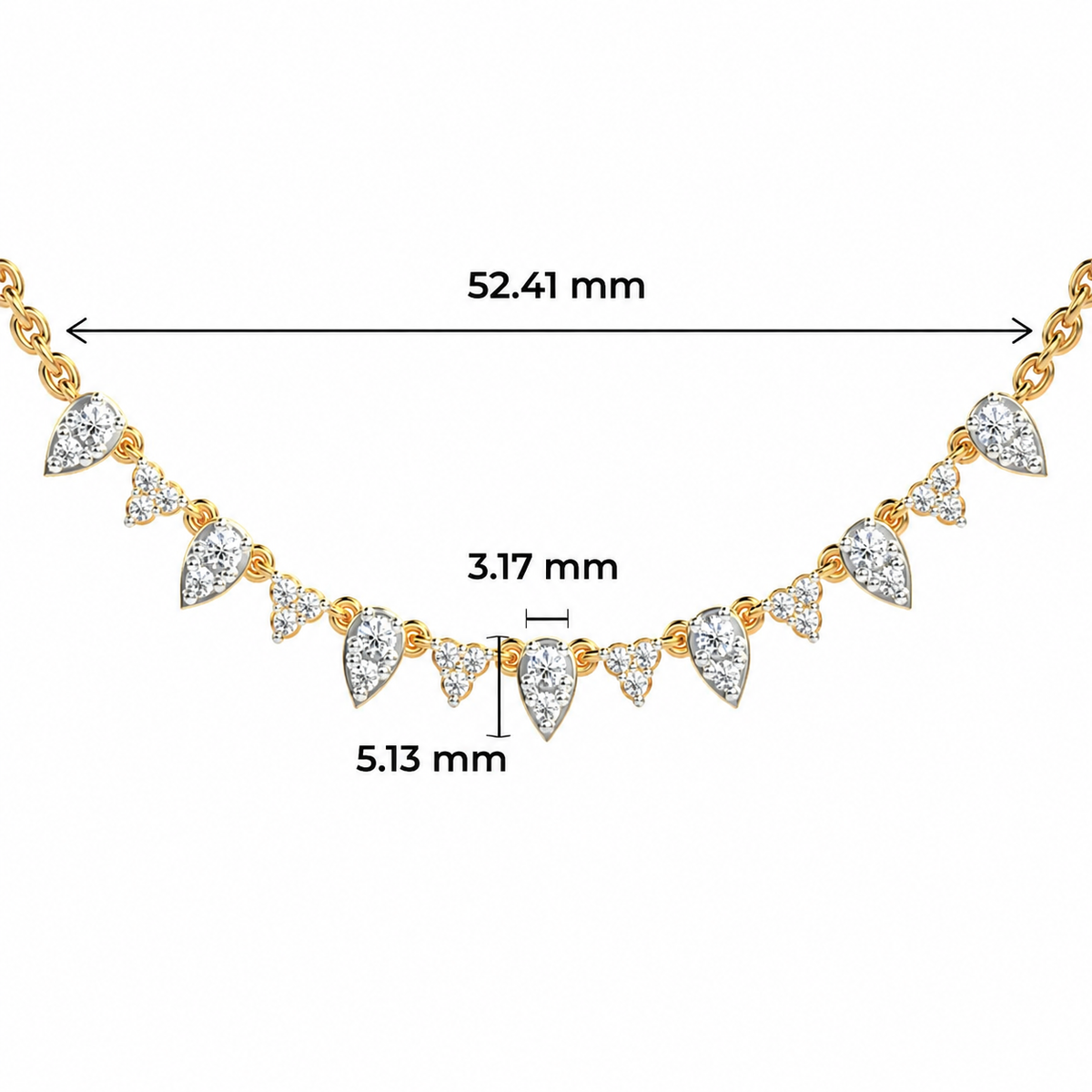 Stacked Grace Pear Diamond Necklace