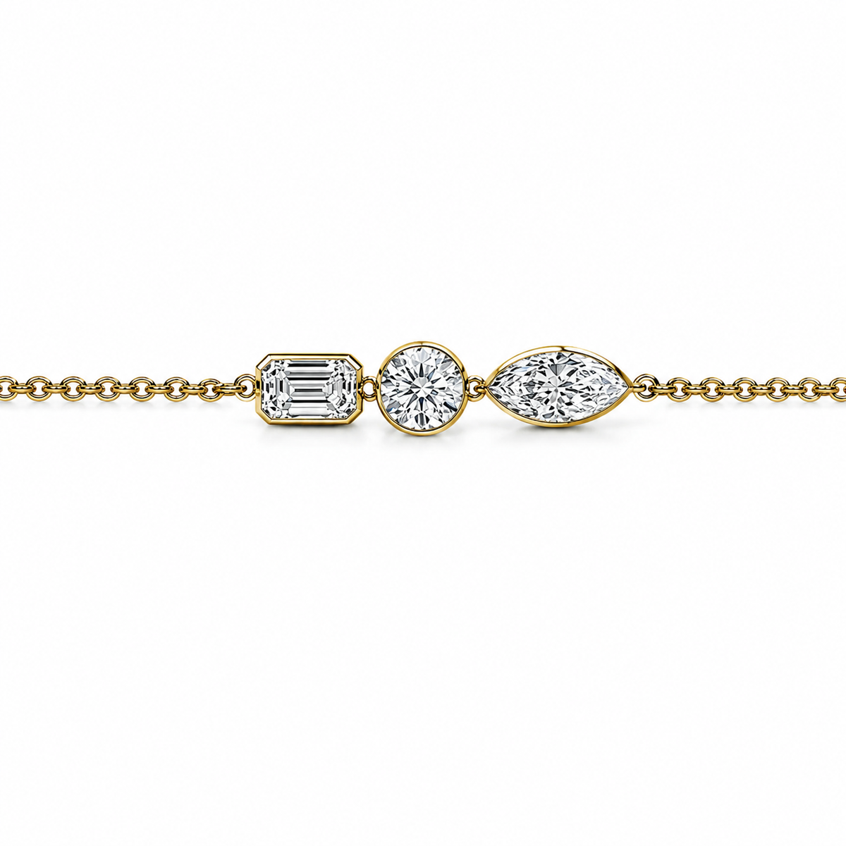 Three Stone Diamond Everyday Bracelet