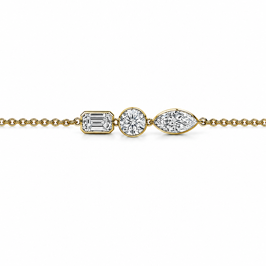 Three Stone Diamond Everyday Bracelet