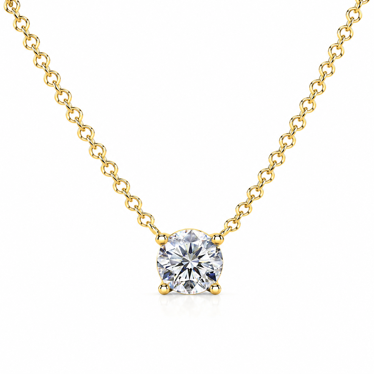 1ct Round Diamond Solitaire Necklace