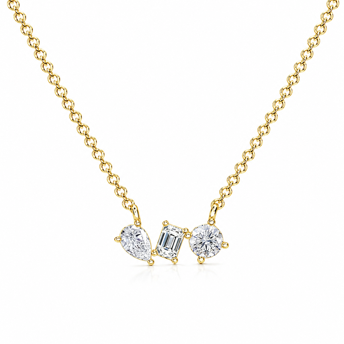 Three Stone Diamond Necklace