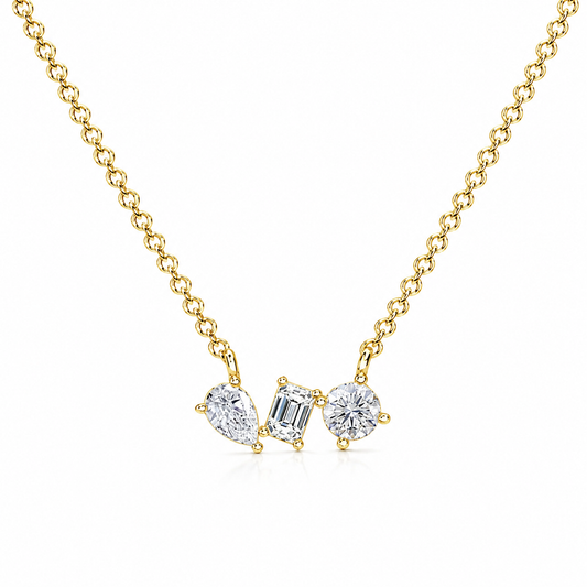 Three Stone Diamond Necklace