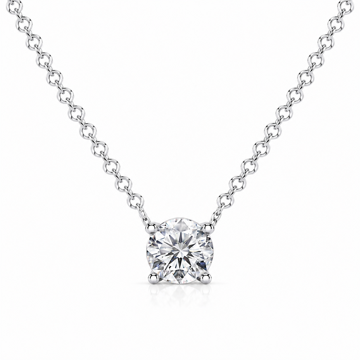 1ct Round Diamond Solitaire Necklace