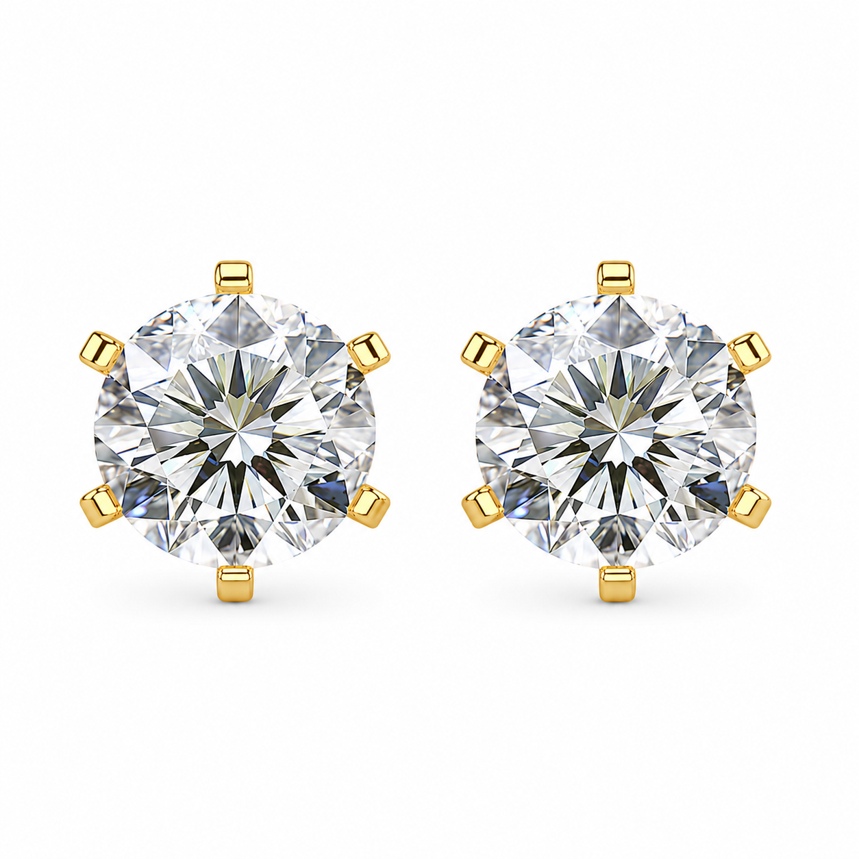 1 Carat Round Solitaire Stud