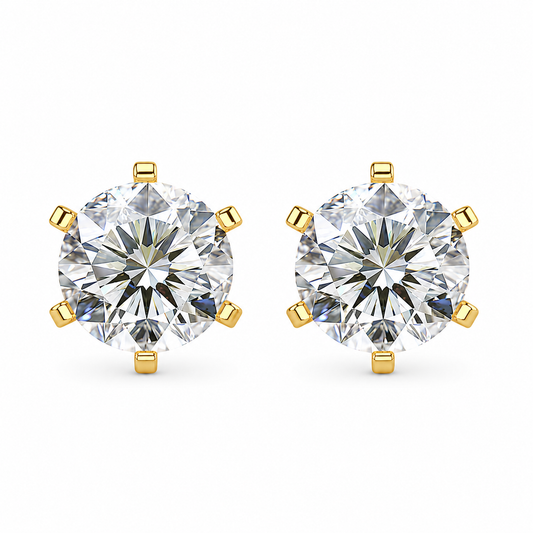 1 Carat Round Solitaire Stud