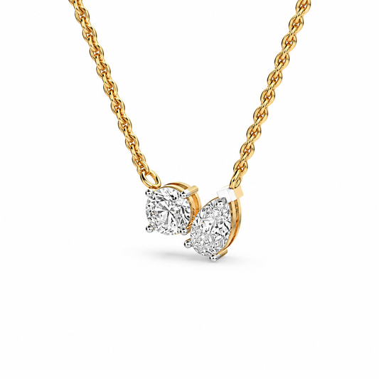Glistening Toi Et Moi Pendant (With Chain)
