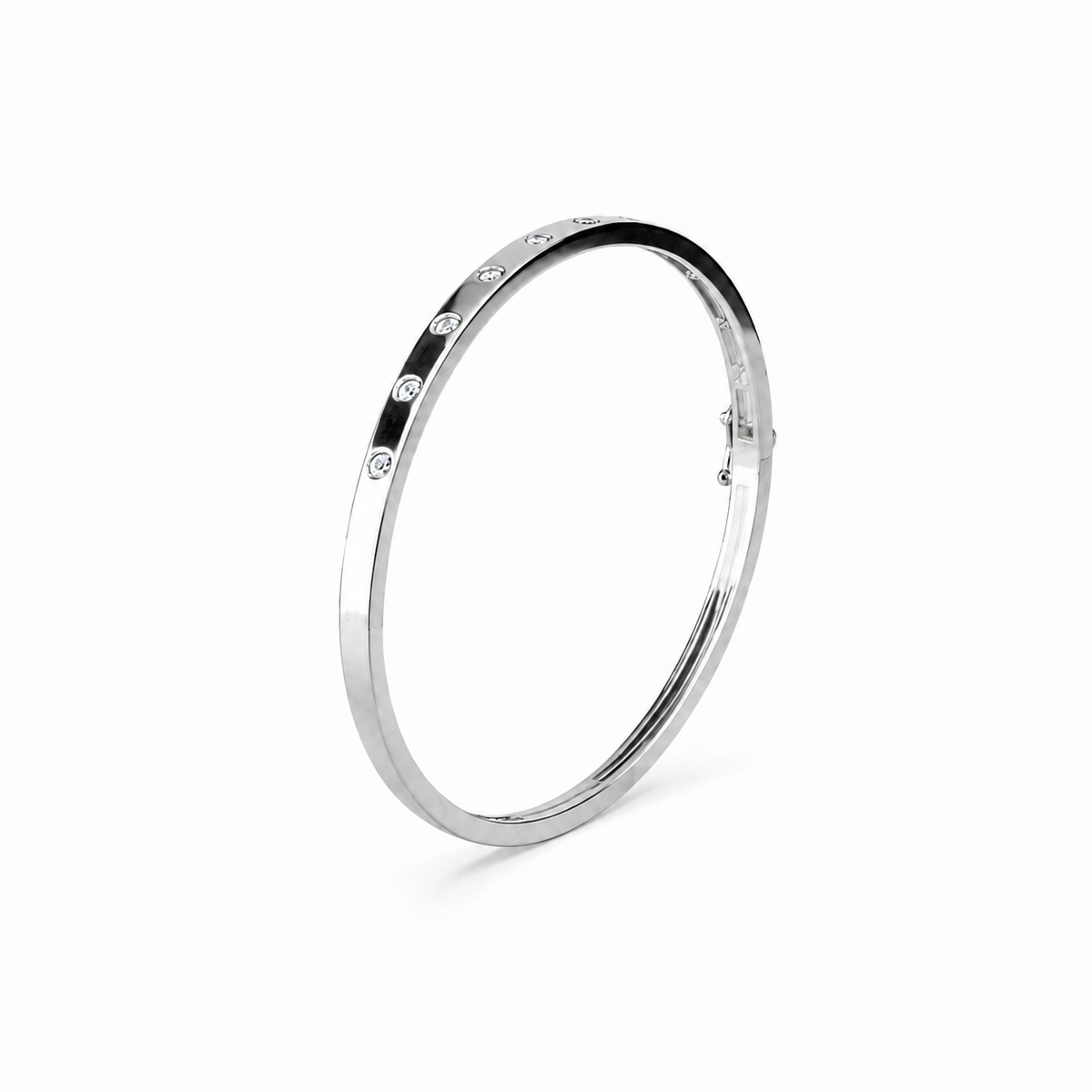 Flush Set Lab Diamond Openable Bangle Bracelet