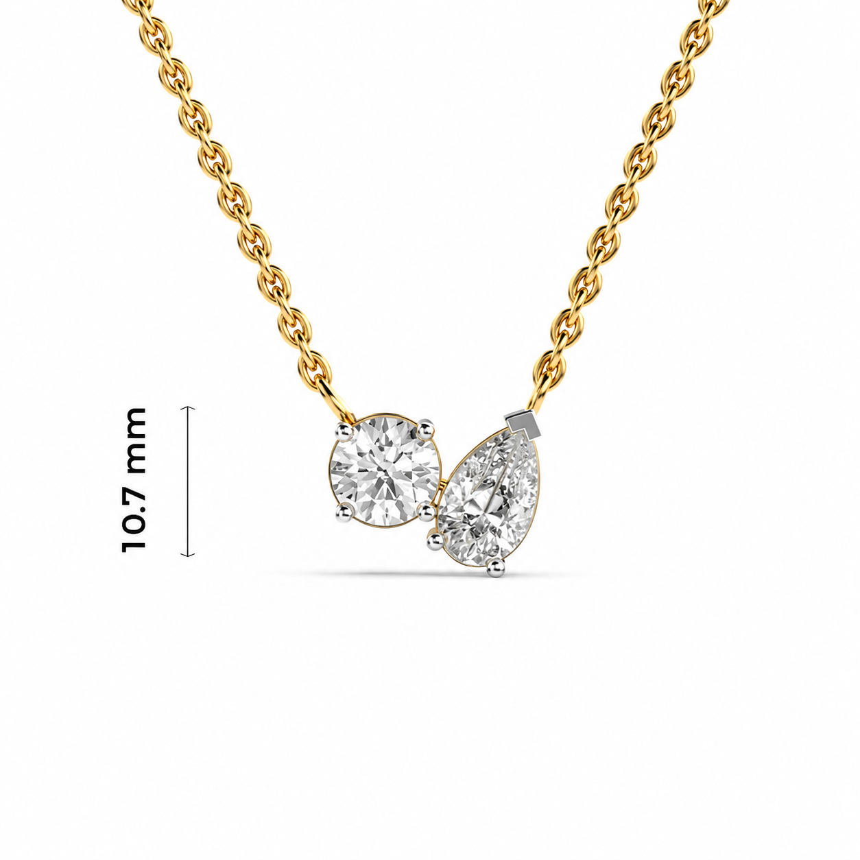 Glistening Toi Et Moi Pendant (With Chain)