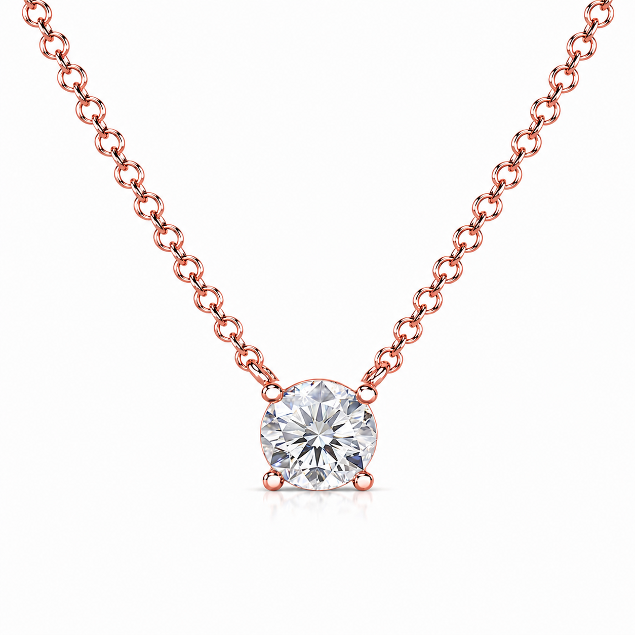 Round Diamond Solitaire Necklace