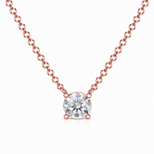 Round Diamond Solitaire Necklace