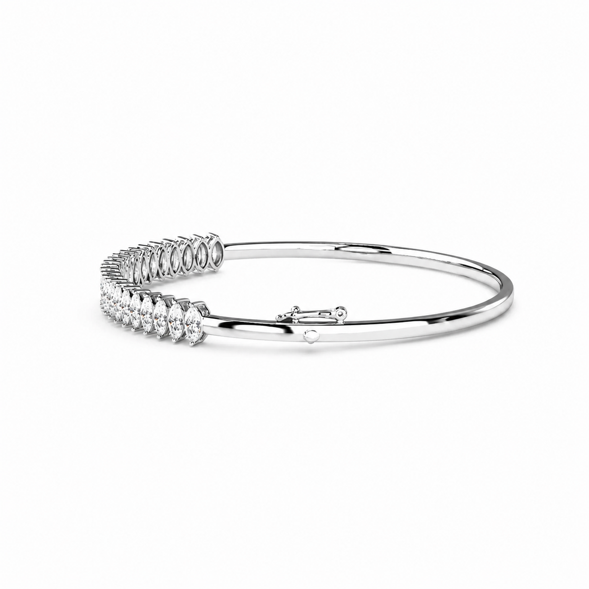 Marquise Lab Diamond Half Tennis Bangle bracelet