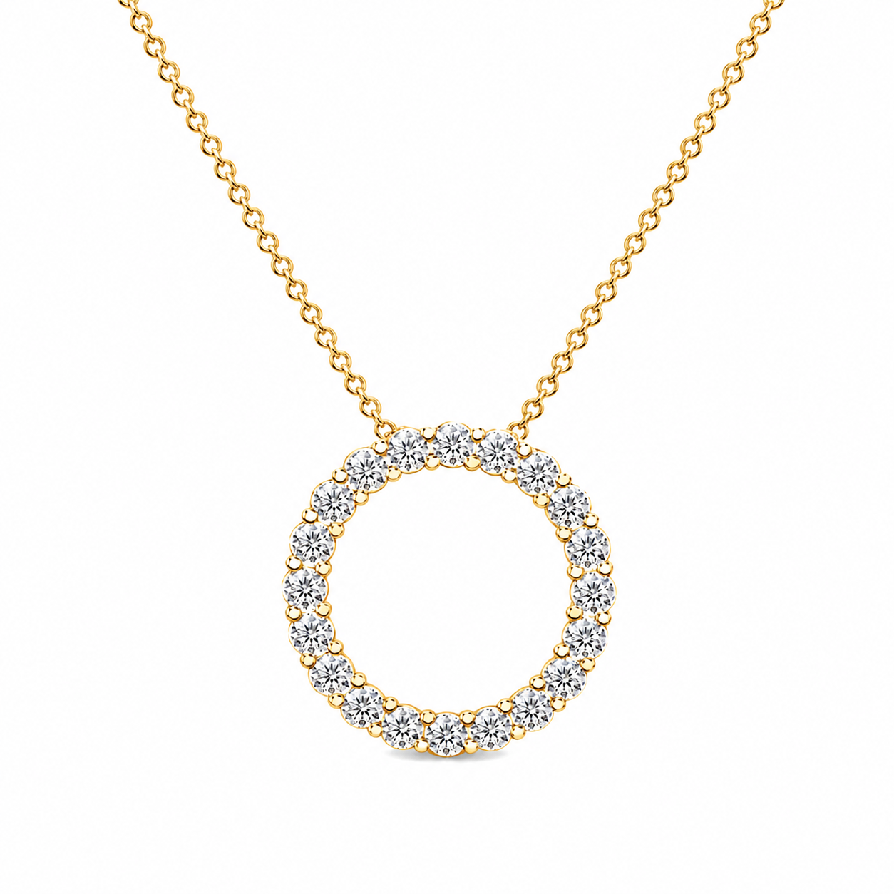 Diamond Open Circle Pendant Necklace