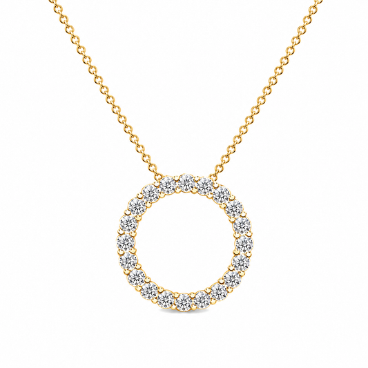 Diamond Open Circle Pendant Necklace