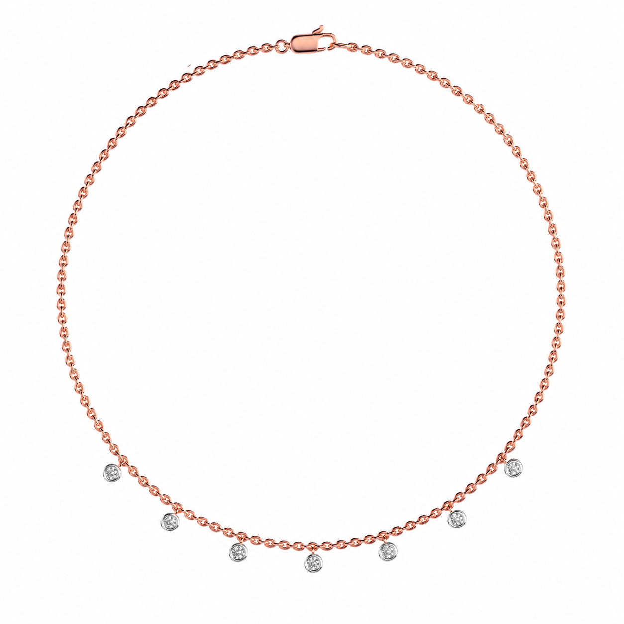 Beaded Elegance Diamond Pendant with Chain