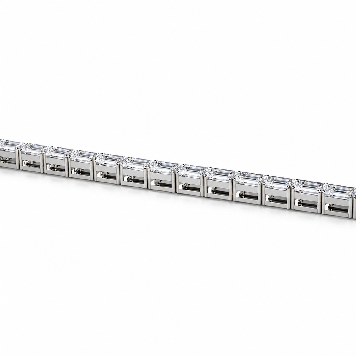 Emerald cut lab Diamond Tennis Bracelet