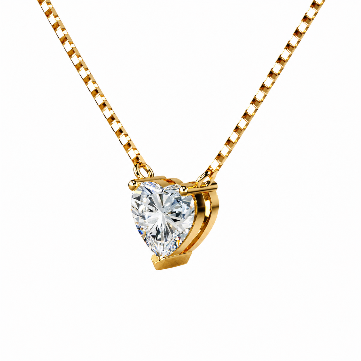 Heart Shaped Solitaire Necklace