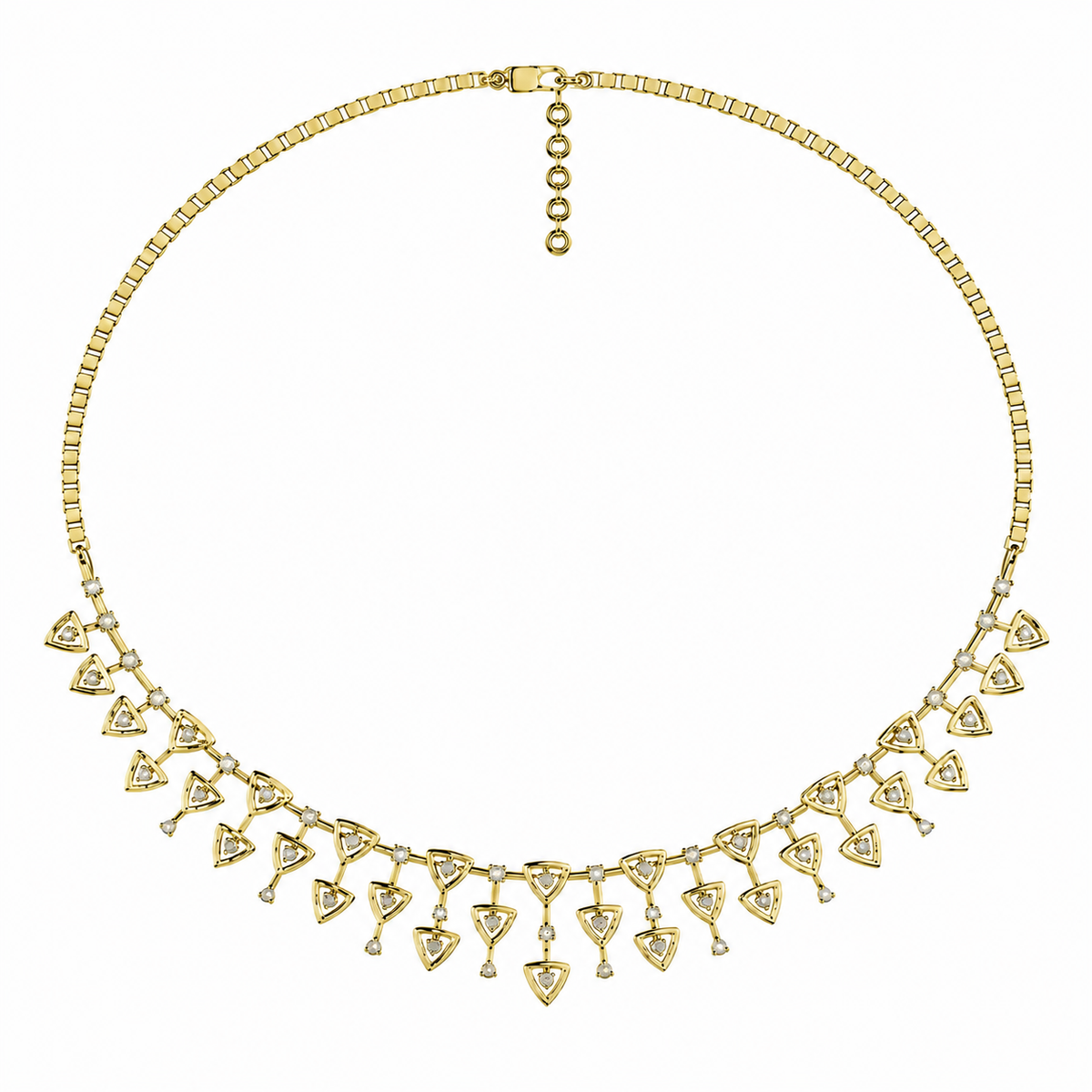 Aurora Triangle Diamond Cascade Necklace