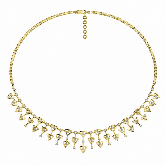 Aurora Triangle Diamond Cascade Necklace