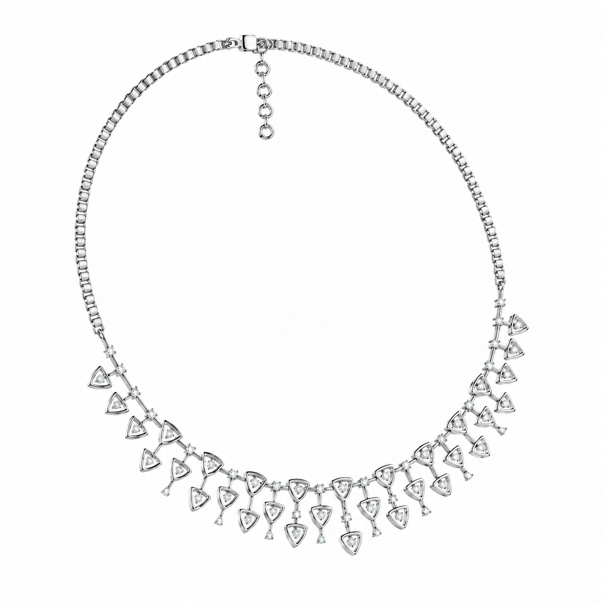Aurora Triangle Diamond Cascade Necklace