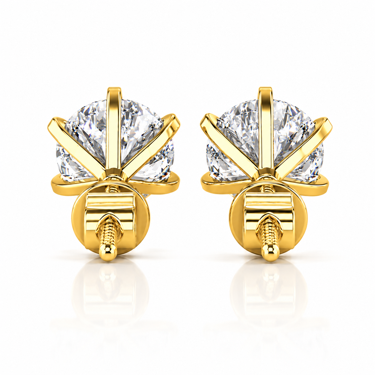 1 Carat Round Solitaire Stud