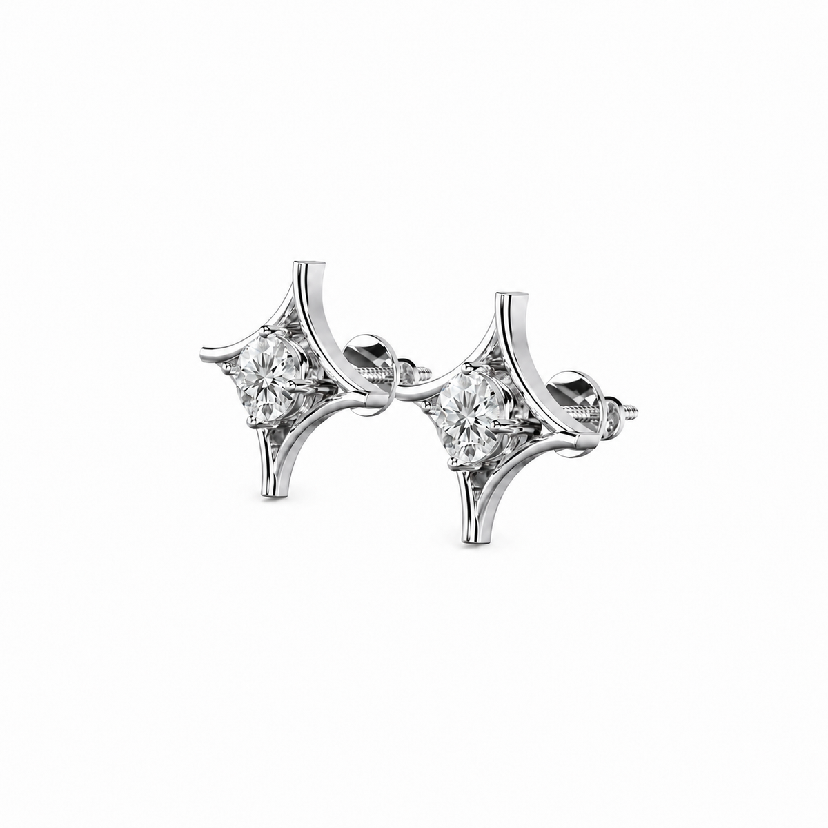 Round Shape Diamond Star Stud