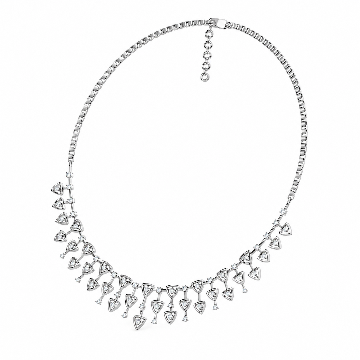 Aurora Triangle Diamond Cascade Necklace