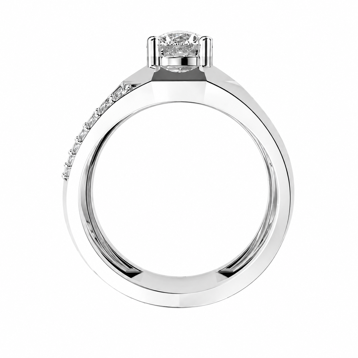 Minimal Brilliance Men's Diamond Band Ring