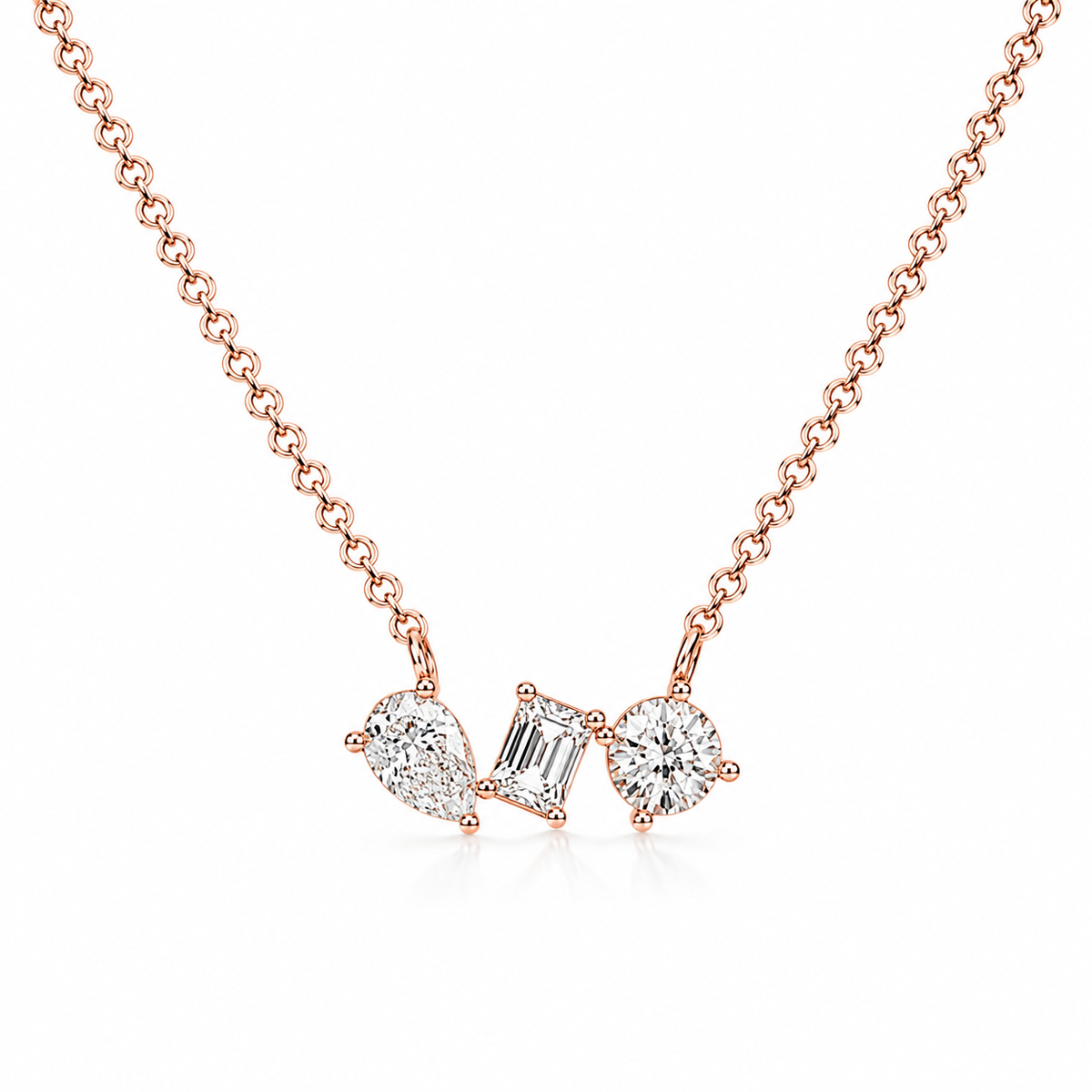 Three Stone Diamond Necklace
