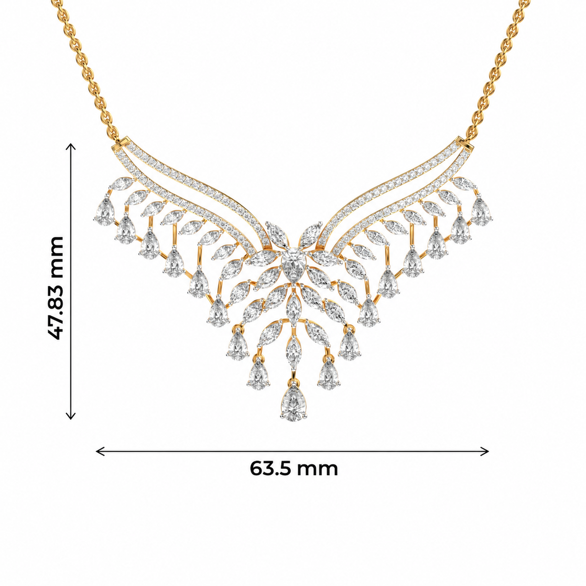 Glam of the Queen Diamond Cluster Pendant with Chain