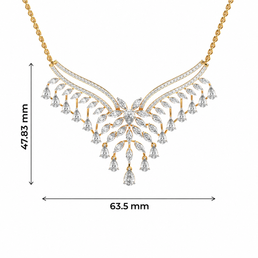 Glam of the Queen Diamond Cluster Pendant with Chain