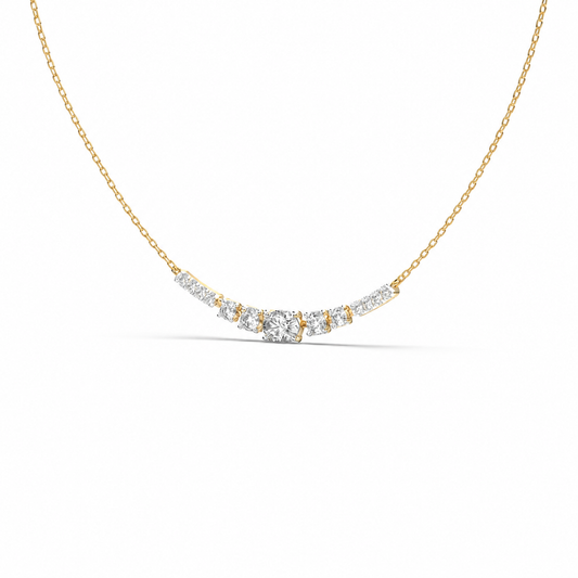 Cascade Curve Diamond Necklace