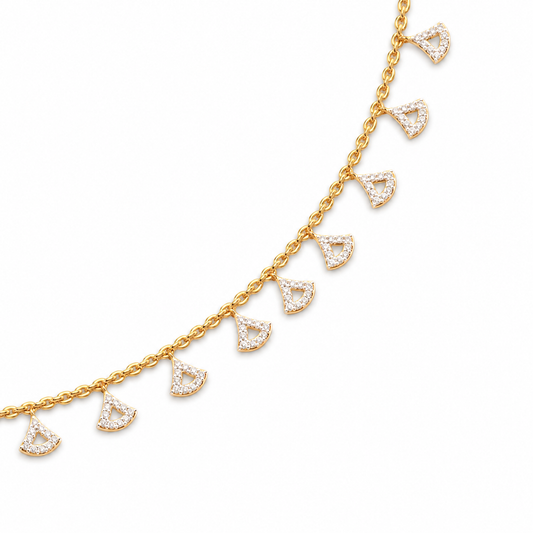 Diamond Clustered String Necklace For Women